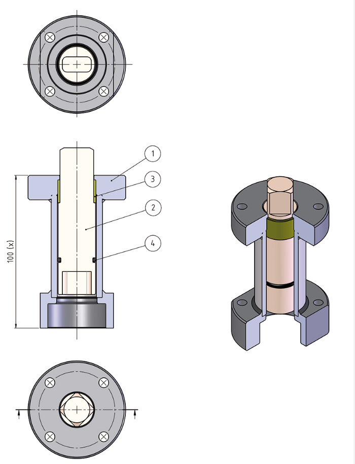 分体法兰式球阀470/471执行器延伸轴