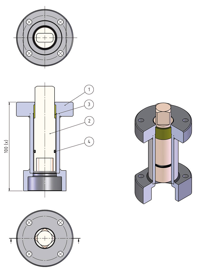 不锈钢分体法兰球阀 PN16-40执行器连接延伸轴
