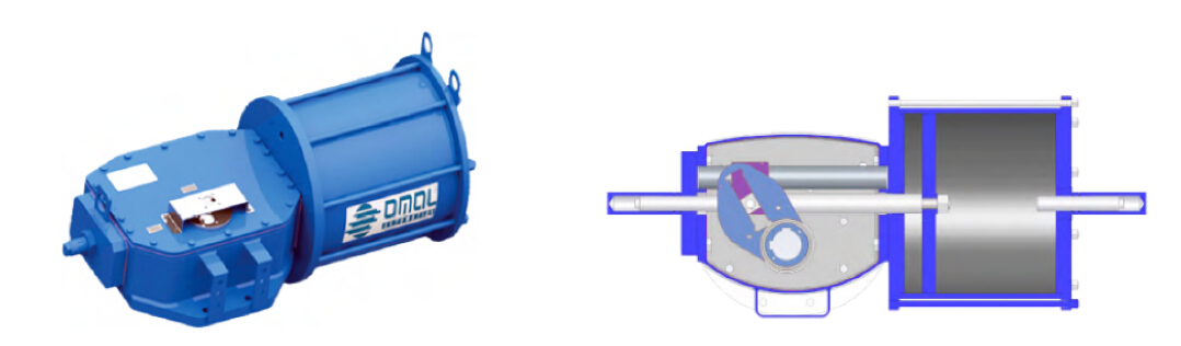 输出力矩最大的重型气动执行器，主要应用在石油石化领域
